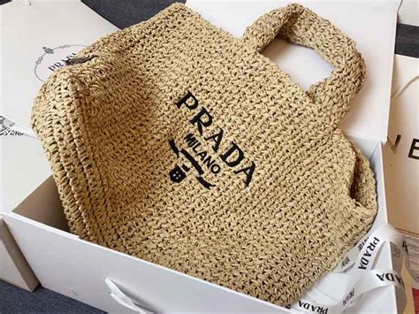 prada raffia tote replica